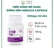 Sante365 Viên uống bổ sung Đồng, Kẽm Miracle Capsule Hộp 30 viên (18g)