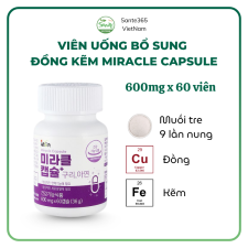 Sante365 Viên uống bổ sung Đồng, Kẽm Miracle Capsule Hộp 30 viên (18g)