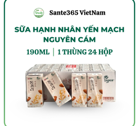 Sữa Hạnh Nhân Yến Mạch Hàn Quốc Chính Hãng - 190ml x 24 Hộp/ Thùng -Whole Grain Oat Almond Milk - Sante365 VietNam